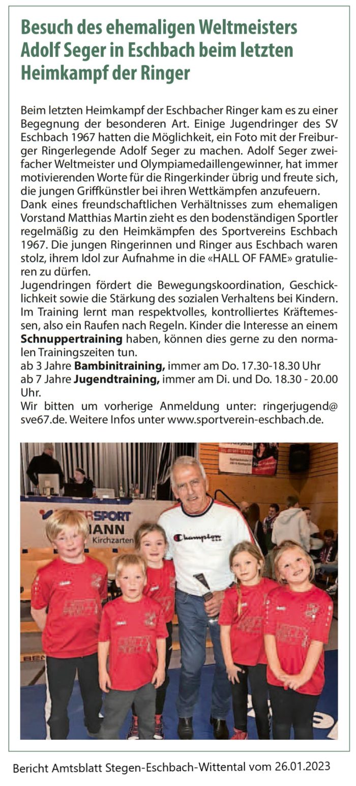 Bericht Amtsblatt Stegen 26.01.2023